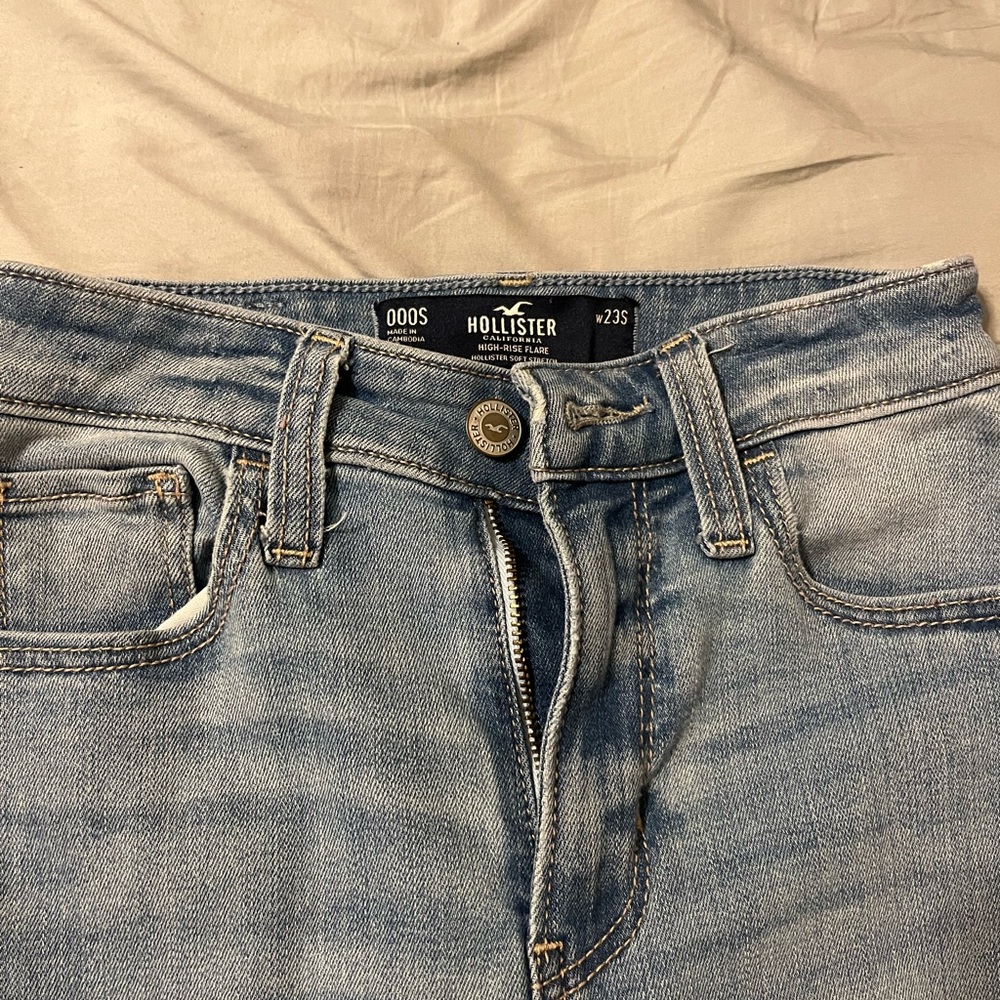Women's Light Blue Flared Jeans - Picture 3 of 5